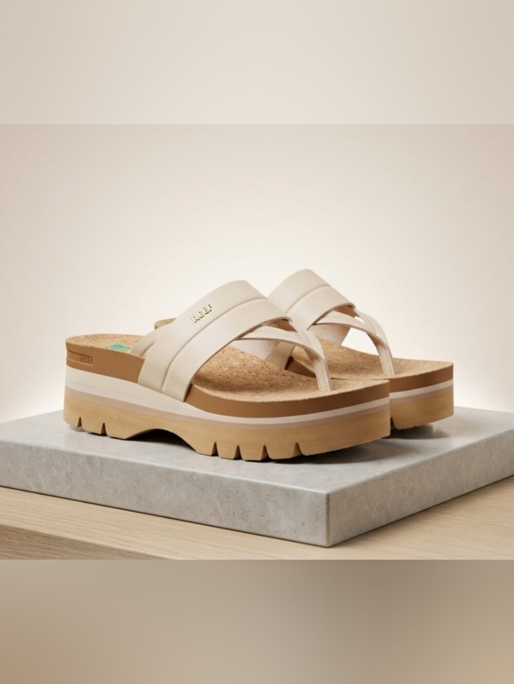 🔥NEW! Reef Platform Thong Sandal in Nude